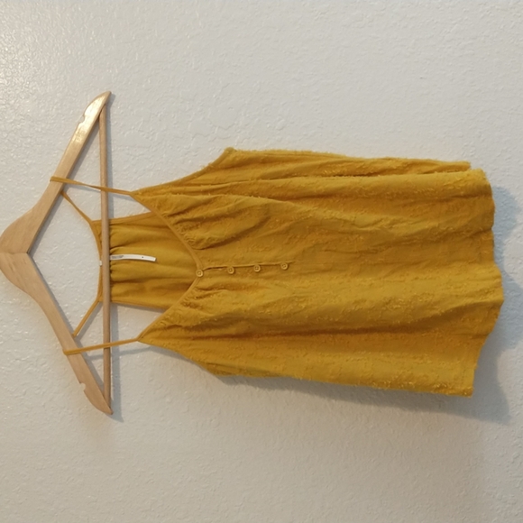 Anthropologie Sunrise Yellow Knit Textured Tank Size Medium - Picture 1 of 8